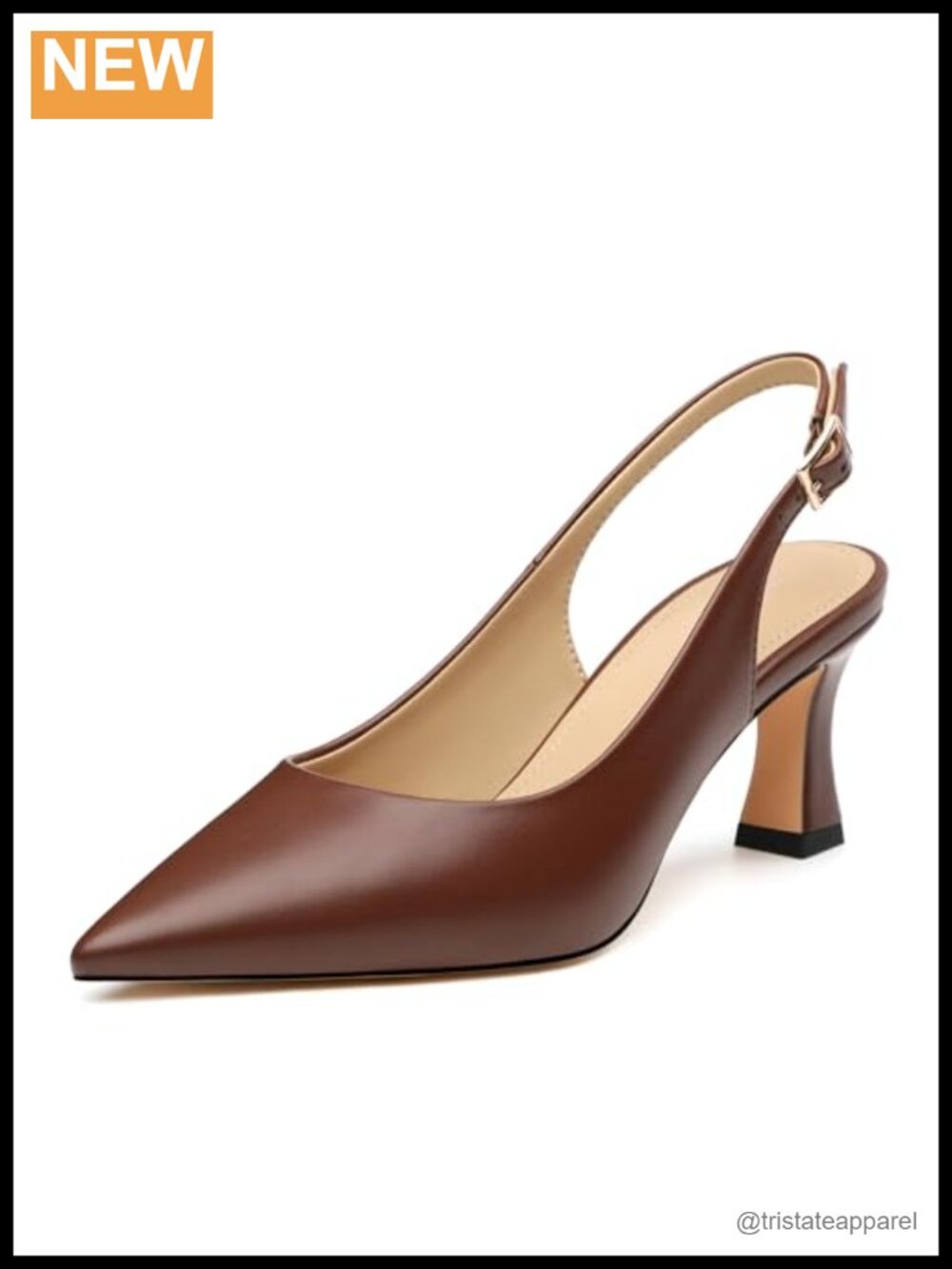 SHOWFOREST Women's Slingback Kitten Heel Pumps 2.5 Inch Closed Toe Pointed Toe